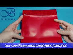 red standing pouch flat bottom