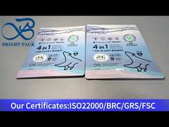 μπλε λοβοί πλυντηρίου stand up τσάντα με φερμουάρ