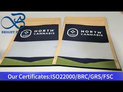 μπλε stand up θήκη με φερμουάρ με διάφανο παράθυρο για κάνναβη