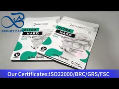 λευκή μικρή stand up τσάντα με φερμουάρ για τσίχλα 100γρ