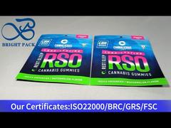 πολύχρωμη πλαστική σακούλα για κόμμι κάνναβης