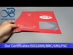 κόκκινη τσάντα κάνναβης κατά παραγγελία με διαφανές παράθυρο