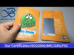 πορτοκαλί σακουλάκι ασφαλείας με φερμουάρ και διαφανές παράθυρο