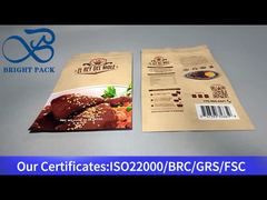 καφέ stand up πουγκί με φερμουάρ για φαγητό 453γρ