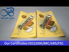 κίτρινη πλαστική σακούλα για μπισκότα γεμιστά με κρέμα μόκα 260γρ