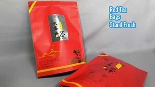 Κόκκινη τσάντα με φερμουάρ για μαύρο τσάι