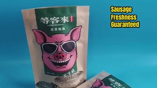 Σακούλες με φερμουάρ από χαρτί Kraft ανθεκτικές στο λάδι για φρεσκάδα και αποθήκευση λουκάνικων