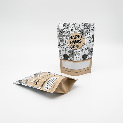 Προσαρμοσμένα τυπωμένα παγωμένα σφραγισμένα σάκοι επανακλειδώσιμο στέκεται επάνω σφραγίδα τσάντα παράθυρο κατοικίδιο