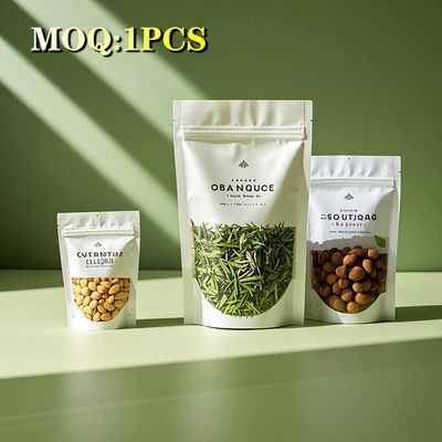 Τυπωτική εξατομικευμένη οικολογικά βιοδιασπώμενη ανθεκτική σε υγρασία τσάντα χαρτί kraft χαρτί χαρτί επαναχρησιμοποιήσιμη τσάι καφέ τσάντες με φερμουάρ