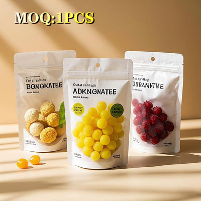 Προσαρμοσμένο τυπωμένο θερμικά σφραγισμένο μπισκότο σνακ Stand up pouch με Zip πλαστική συσκευασία αλουμινίου φύλλο τροφή ξηρό φρούτο σακούλα