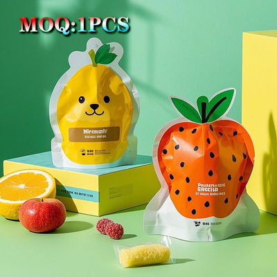 Προσαρμοσμένη εκτύπωση Επανακλείσιμο 3,5g 7g Cookie Candy Ειδικό σχήμα Ziplock Ασθενή Μυρωστική Τύπου Τυποποιημένες Τύποι Mylar με παράθυρο