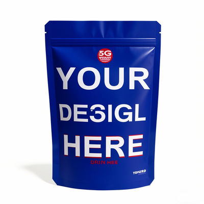 Τυποποιημένες τσάντες Mylar χονδρικές - Αδιάβροχες τσάντες με φερμουάρ σε 3,5g, 7g, 14g, 28g Μέγεθος για συσκευασία τροφίμων