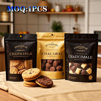 Περιβαλλοντικά φιλικές, εξατομικευμένες ψηφιακές τυπωμένες τσάντες με επανακλείσιμο φερμουάρ και παράθυρο προβολής για μπαχαρικά και σπόρους