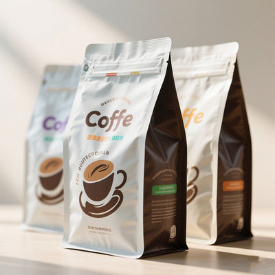 Πρωταθλήτρια συσκευασία καφέ Mylar Bag Aroma Lock Valve & 99% αποκλεισμός UV φωτός