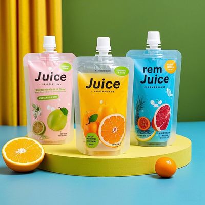 Προσαρμοσμένη συσκευασία υγρού χυμού Stand Up Spout Pouches Doypack Bags