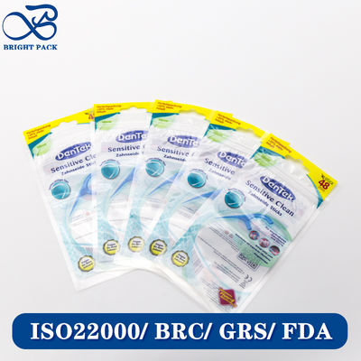 Υλικό στρωμάτων Προσαρμοσμένο μέγεθος σχεδιασμός πλαστικής συσκευασίας σακούλας με εκτύπωση λογότυπου για οδοντιατρική νήμα συσκευασία χονδρική.