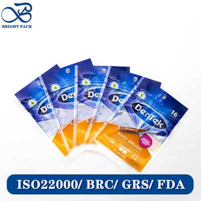 Λεπτό, τριών πλευρών σφραγισμένο σακουλάκι για συσκευασία νήματος με εκτύπωση προσαρμοσμένης μάρκας και σχεδιασμό οπής ανάρτησης.