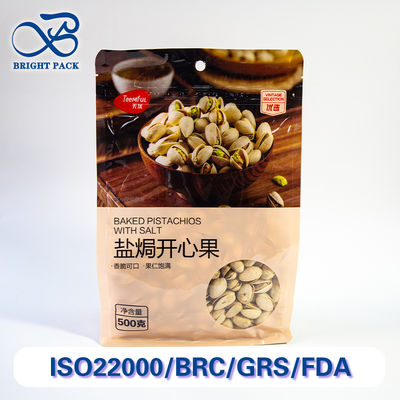 Τροφικές οκτώ πλευρικές σφραγιστικές σακούλες με διαφανή παράθυρα ιδανικές για σνακ και καρύδια συσκευασία