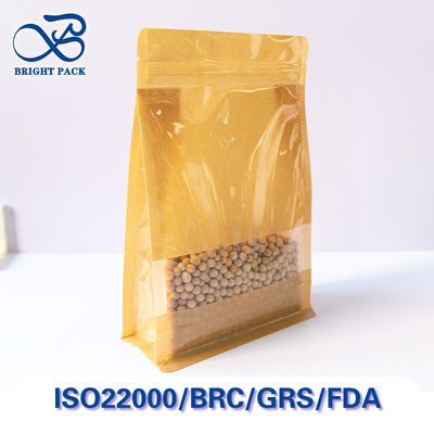 Ανθεκτικές χάρτινες σακούλες Kraft με διαφανές παράθυρο για συσκευασία τροφίμων, αδιάβροχες, προσαρμόσιμες.