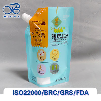 Προσαρμόσιμο σακουλάκι ακροφυσίου κατάλληλο για τρόφιμα για σάλτσα, χυμό, γιαούρτι και συσκευασία υγρών τροφίμων.