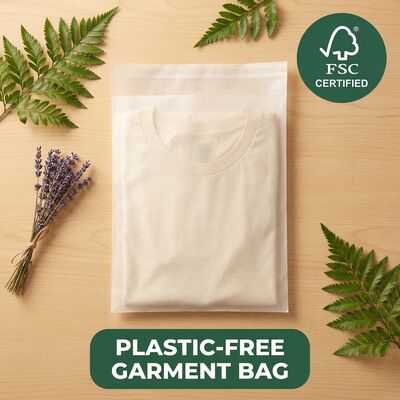 Luxury Eco-Conscious Glassine Bag Garment Green Packaging Zero Plastic Apparel Eco Clothing Pouch Biodegradable Recyclable EU