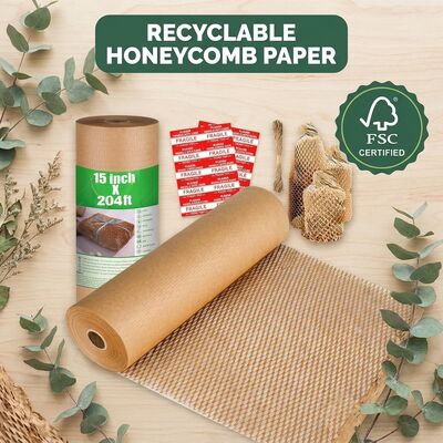 Ανακυκλωμένο χαρτί μαξιλαρισμού Kraft Roll Kraft Paper Honeycomb Wrap Προστατευτικό χαρτί συσκευασίας